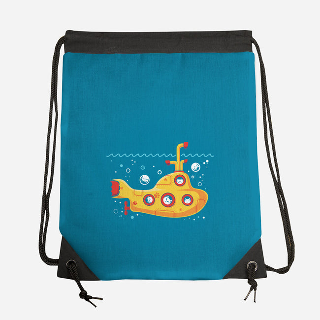 Yellow Cat-Marine-None-Drawstring-Bag-erion_designs