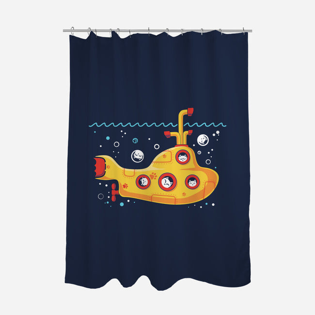 Yellow Cat-Marine-None-Polyester-Shower Curtain-erion_designs