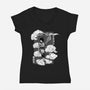 Girl And Dragon-Womens-V-Neck-Tee-Ca Mask