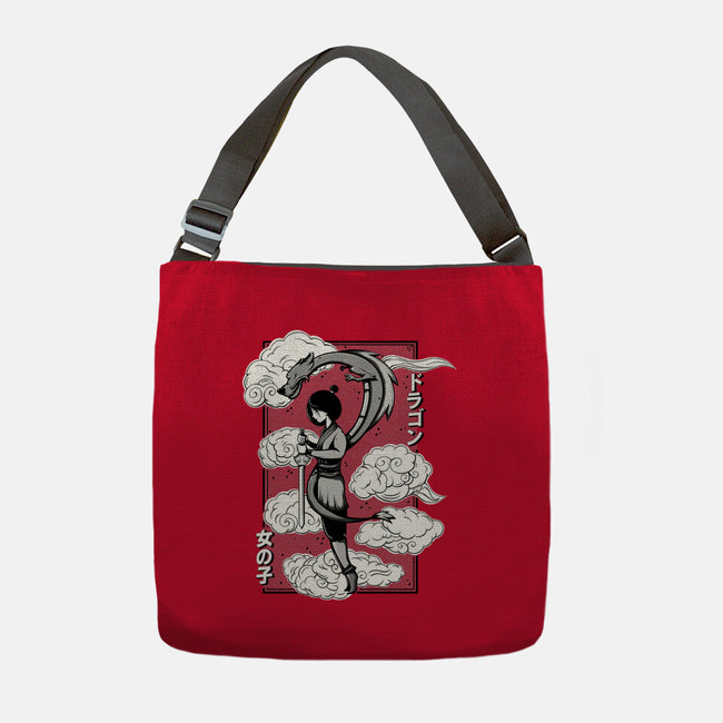 Girl And Dragon-None-Adjustable Tote-Bag-Ca Mask