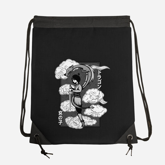 Girl And Dragon-None-Drawstring-Bag-Ca Mask