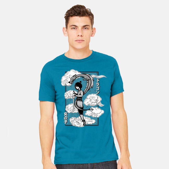 Girl And Dragon-Mens-Heavyweight-Tee-Ca Mask