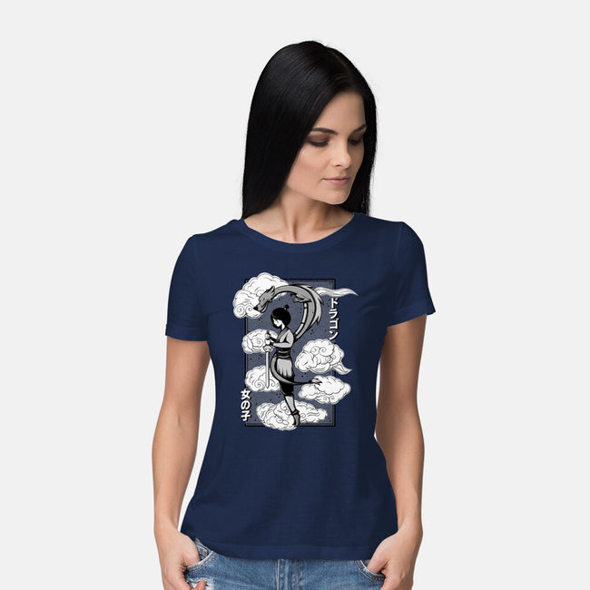 Girl And Dragon-Womens-Basic-Tee-Ca Mask