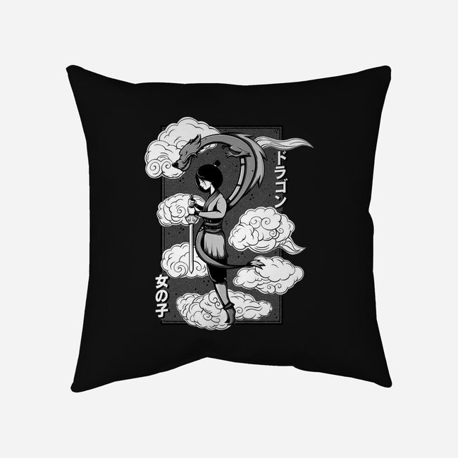 Girl And Dragon-None-Non-Removable Cover w Insert-Throw Pillow-Ca Mask