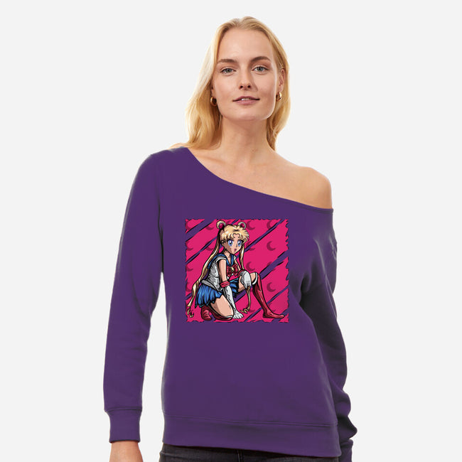 Pose Of Victory-Womens-Off Shoulder-Sweatshirt-nickzzarto