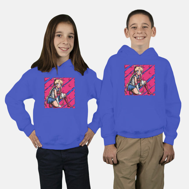 Pose Of Victory-Youth-Pullover-Sweatshirt-nickzzarto