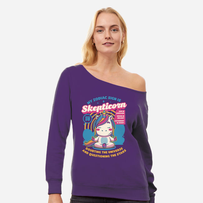 Unicorn Zodiac Sign-Womens-Off Shoulder-Sweatshirt-Studio Mootant