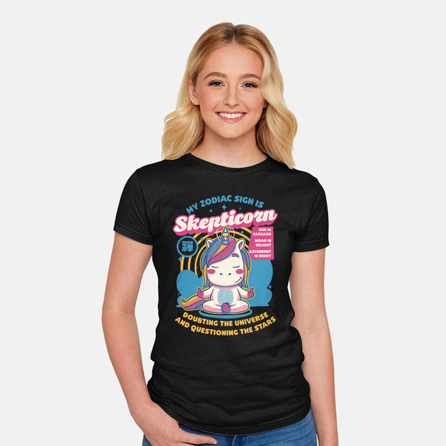 Unicorn Zodiac Sign-Womens-Fitted-Tee-Studio Mootant