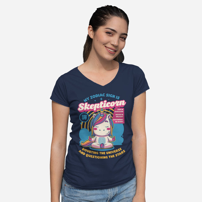 Unicorn Zodiac Sign-Womens-V-Neck-Tee-Studio Mootant