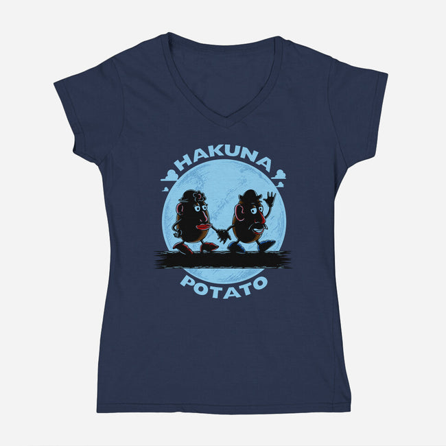 Hakuna Potato-Womens-V-Neck-Tee-Umberto Vicente