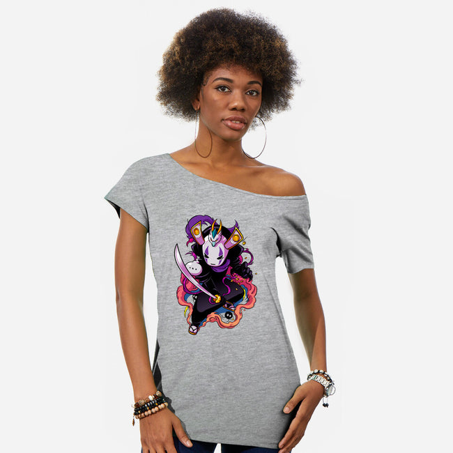 Silent Samurai-Womens-Off Shoulder-Tee-Bruno Mota