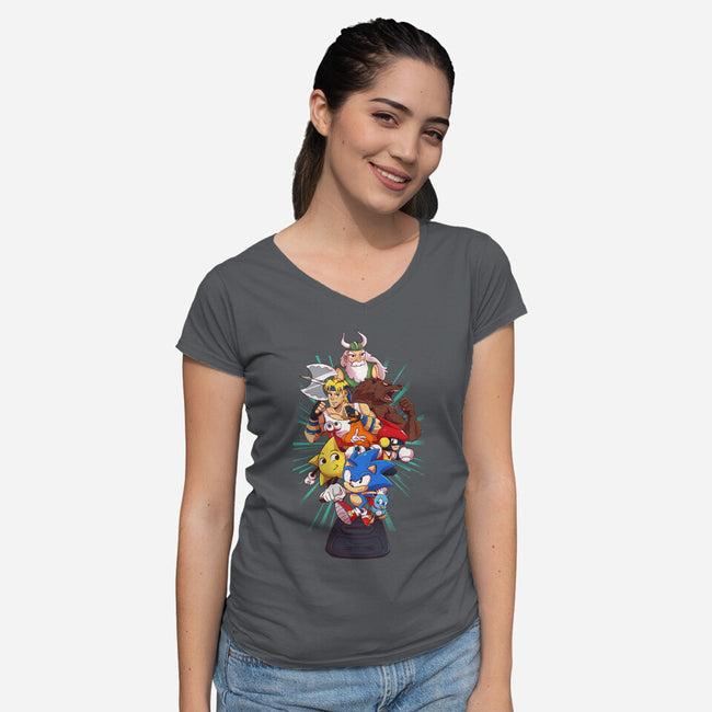 Megadrive-Womens-V-Neck-Tee-jacnicolauart