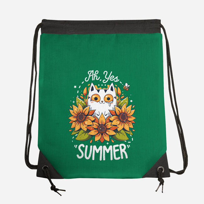 Summer Kitten Sniffles-None-Drawstring-Bag-Snouleaf