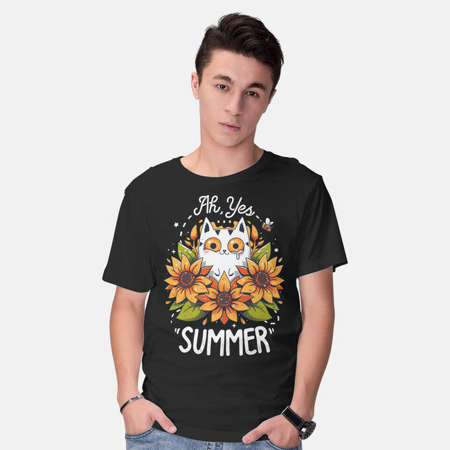 Summer Kitten Sniffles-Mens-Basic-Tee-Snouleaf