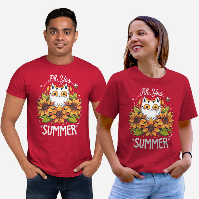 Summer Kitten Sniffles-Unisex-Basic-Tee-Snouleaf
