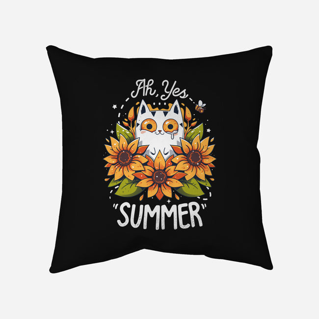 Summer Kitten Sniffles-None-Removable Cover-Throw Pillow-Snouleaf