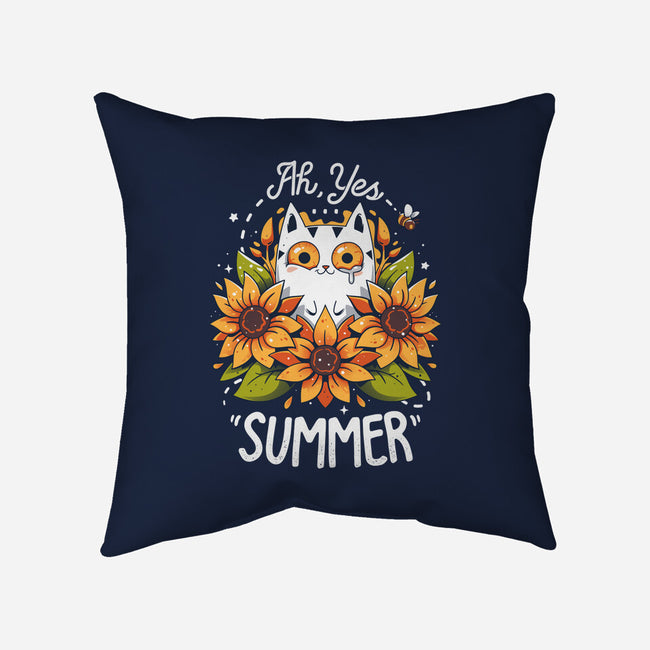 Summer Kitten Sniffles-None-Removable Cover-Throw Pillow-Snouleaf