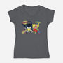 BatBob SquarePants-Womens-V-Neck-Tee-Foji Kaigon