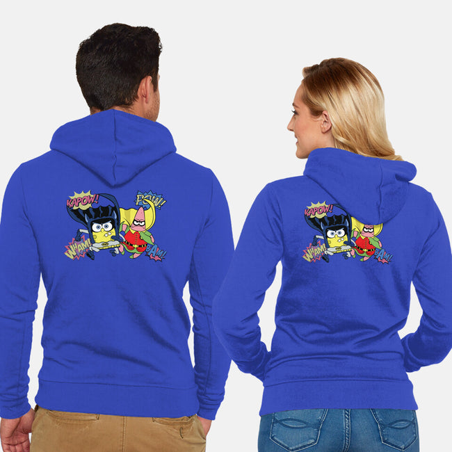 BatBob SquarePants-Unisex-Zip-Up-Sweatshirt-Foji Kaigon