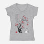 Spirits Sumi-e-Womens-V-Neck-Tee-DrMonekers