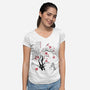 Spirits Sumi-e-Womens-V-Neck-Tee-DrMonekers