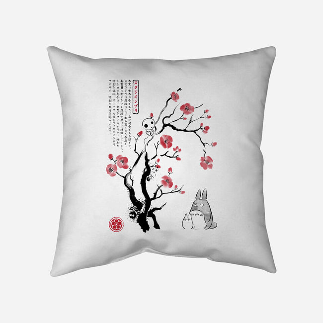 Spirits Sumi-e-None-Non-Removable Cover w Insert-Throw Pillow-DrMonekers