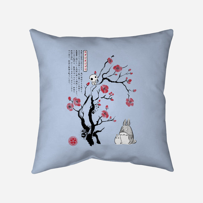 Spirits Sumi-e-None-Removable Cover w Insert-Throw Pillow-DrMonekers