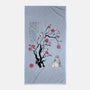 Spirits Sumi-e-None-Beach-Towel-DrMonekers