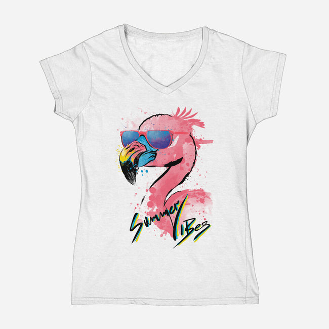 Summer Vibes-Womens-V-Neck-Tee-DrMonekers