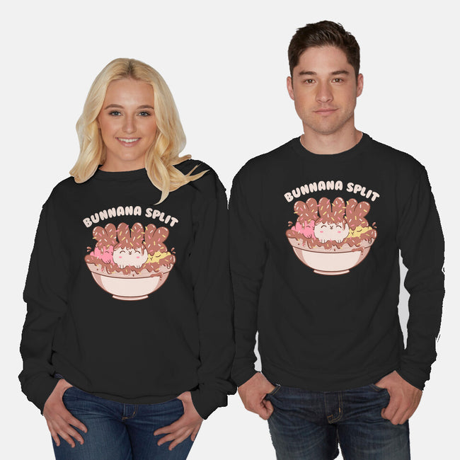 Bunny Banana Split-Unisex-Crew Neck-Sweatshirt-tobefonseca