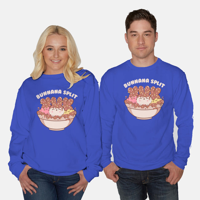 Bunny Banana Split-Unisex-Crew Neck-Sweatshirt-tobefonseca