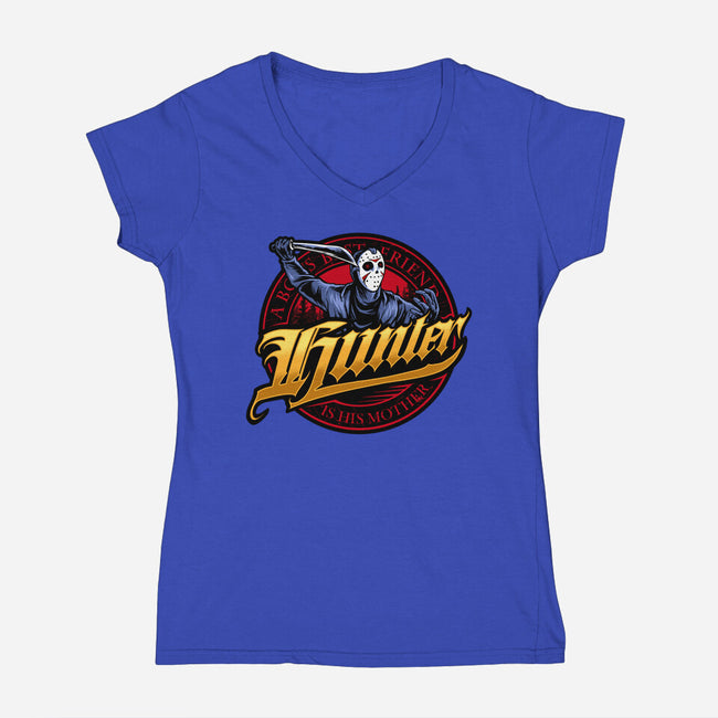 Psycho Hunter-Womens-V-Neck-Tee-spoilerinc