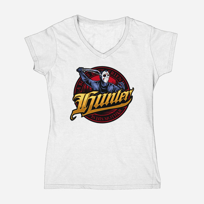 Psycho Hunter-Womens-V-Neck-Tee-spoilerinc