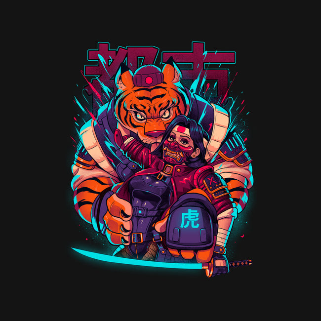 Cyber Samurai Tiger-None-Indoor-Rug-Bruno Mota