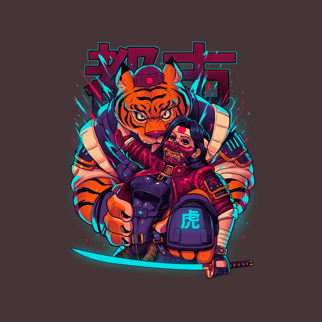 Cyber Samurai Tiger-None-Glossy-Sticker-Bruno Mota