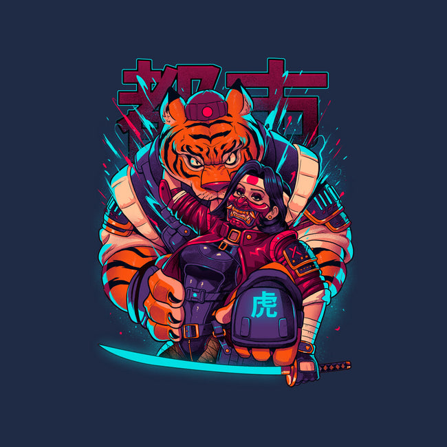 Cyber Samurai Tiger-None-Outdoor-Rug-Bruno Mota