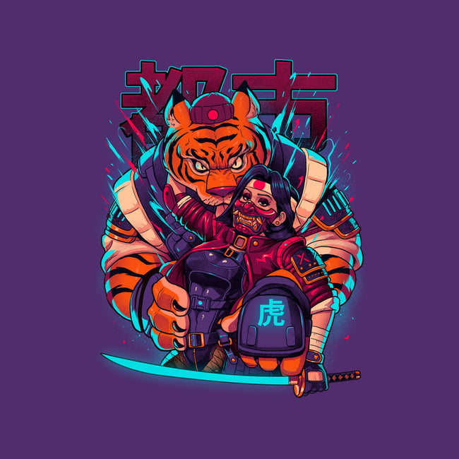 Cyber Samurai Tiger-Womens-Fitted-Tee-Bruno Mota