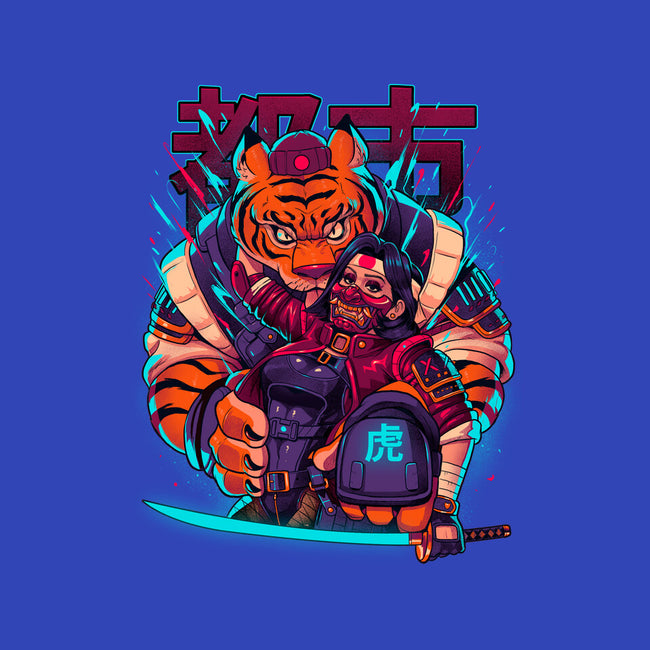 Cyber Samurai Tiger-None-Indoor-Rug-Bruno Mota