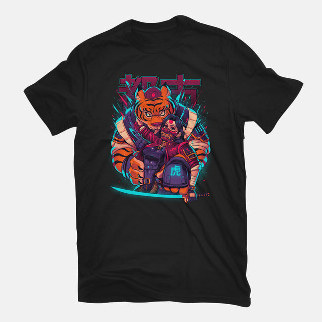 Cyber Samurai Tiger-Mens-Heavyweight-Tee-Bruno Mota