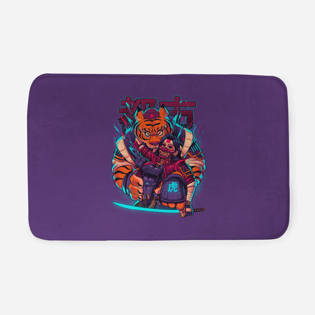 Cyber Samurai Tiger-None-Memory Foam-Bath Mat-Bruno Mota