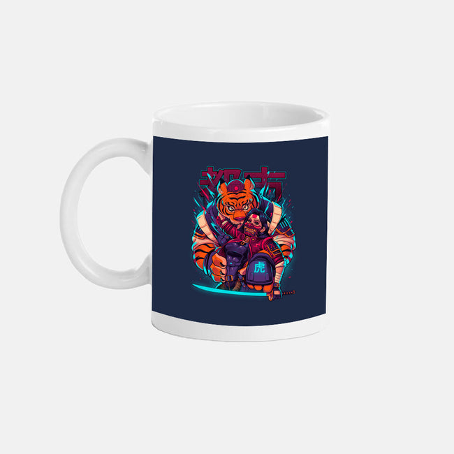 Cyber Samurai Tiger-None-Mug-Drinkware-Bruno Mota