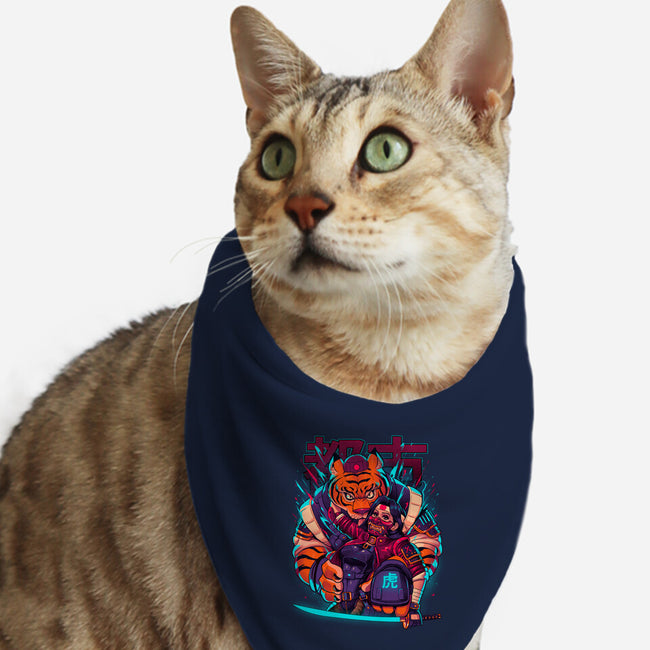 Cyber Samurai Tiger-Cat-Bandana-Pet Collar-Bruno Mota