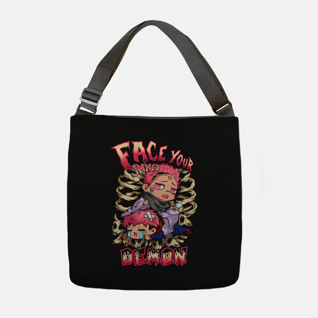 Face Your Inner Demon-None-Adjustable Tote-Bag-barobaro