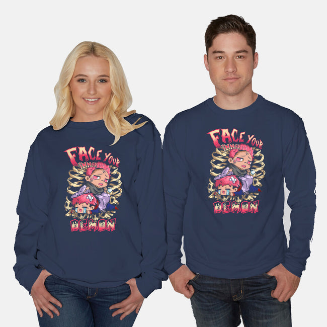 Face Your Inner Demon-Unisex-Crew Neck-Sweatshirt-barobaro