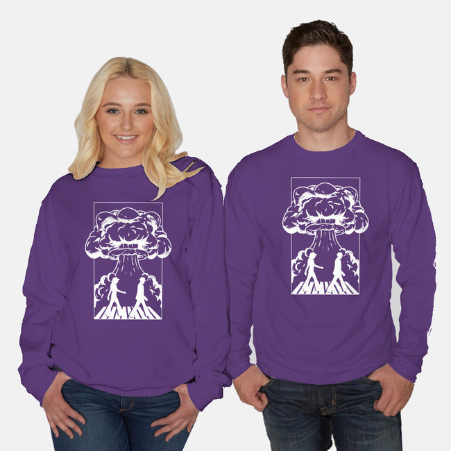 Barbenheimer Road-Unisex-Crew Neck-Sweatshirt-Duardoart