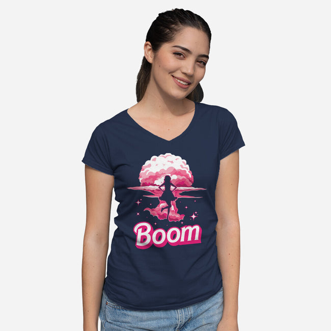 Boom-Womens-V-Neck-Tee-Tronyx79