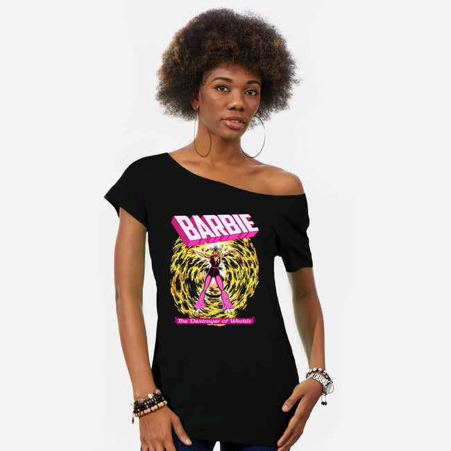 Dark Barbie-Womens-Off Shoulder-Tee-MarianoSan