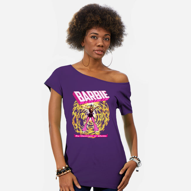 Dark Barbie-Womens-Off Shoulder-Tee-MarianoSan