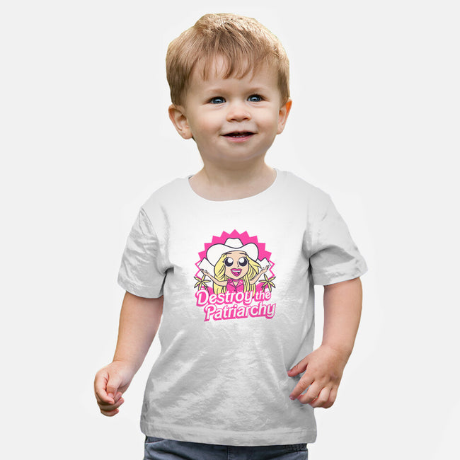 Destroy The Patriarchy-Baby-Basic-Tee-Aarons Art Room