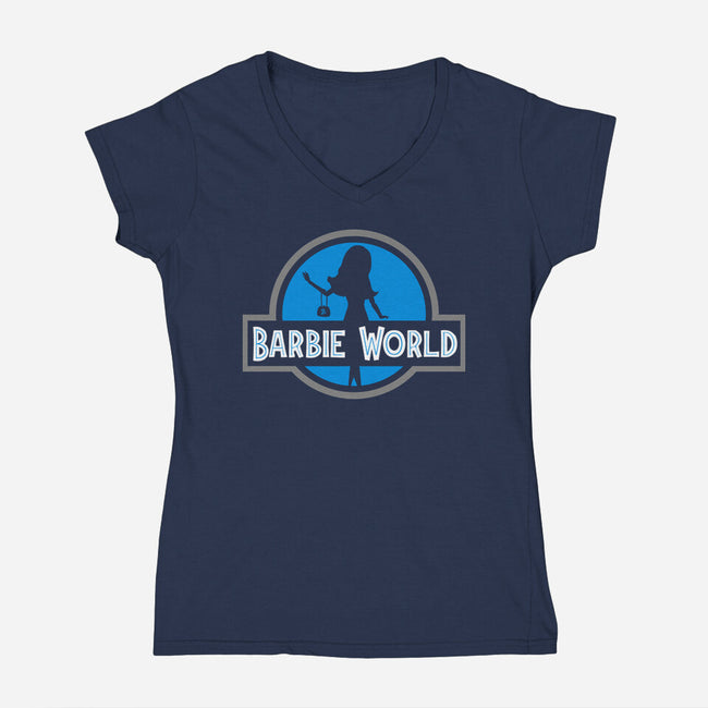 Plastic Doll World-Womens-V-Neck-Tee-Boggs Nicolas